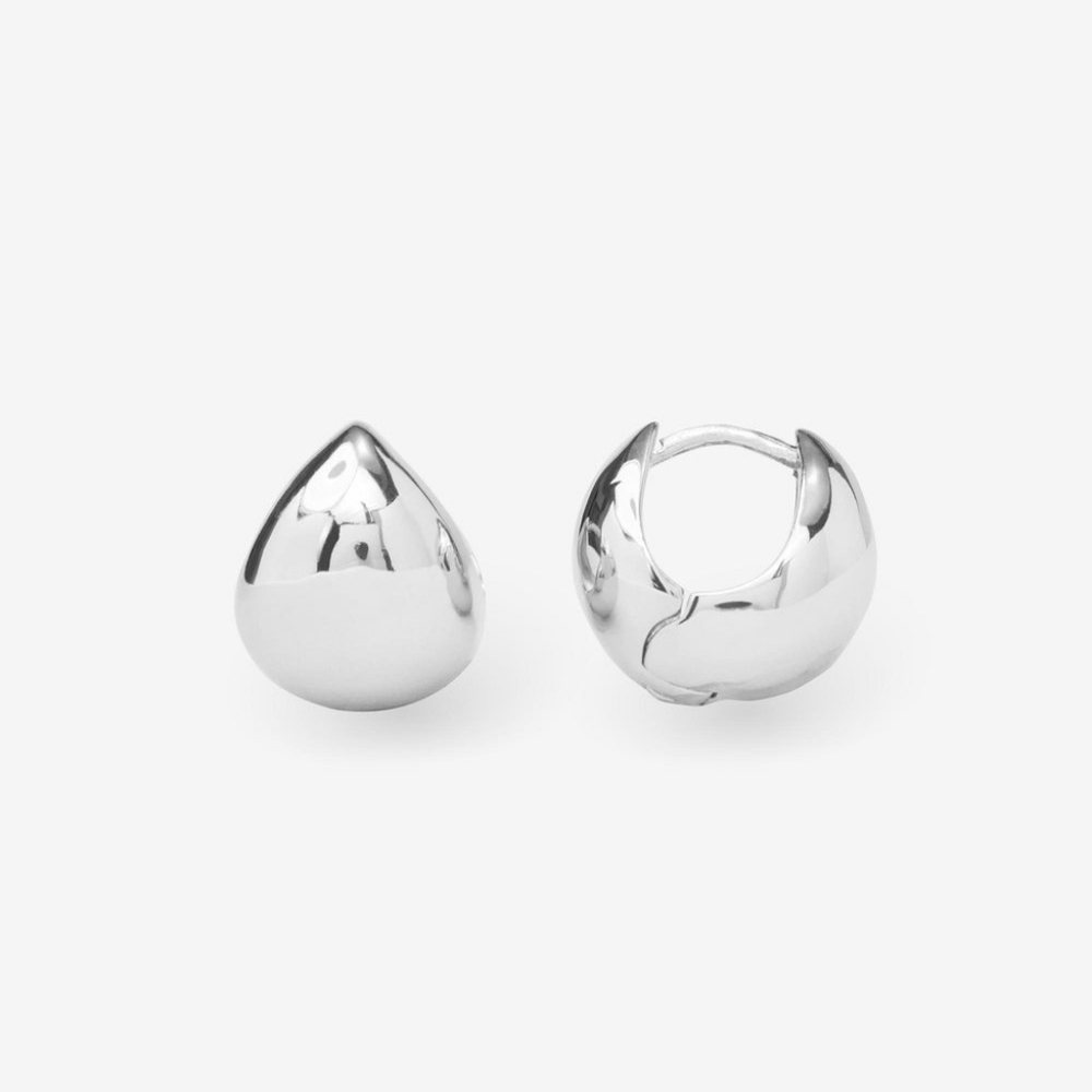 Melinda Maria Lil Norah Silver Clicker Hoops Teardrop Earrings New - FIRM ✨️